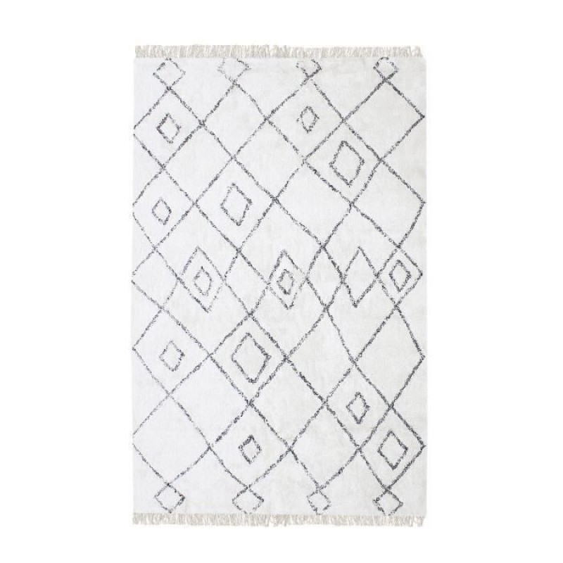 CARPET SQUARE BLACK AND IVORY